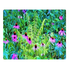 Purple Coneflower Garden With Tiger Eye Tree Double Sided Flano Blanket (large) 