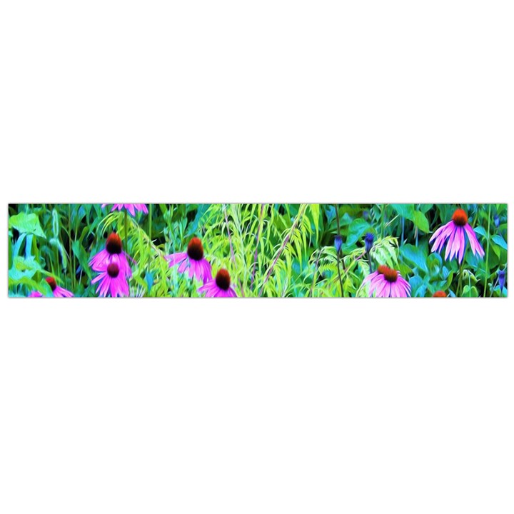 Purple Coneflower Garden With Tiger Eye Tree Large Flano Scarf 