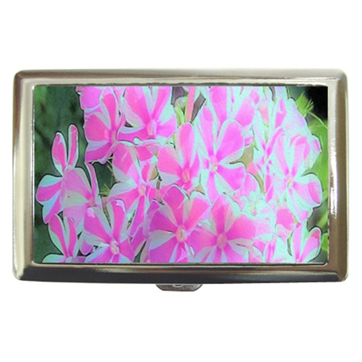 Hot Pink And White Peppermint Twist Garden Phlox Cigarette Money Case