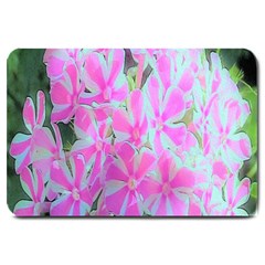 Hot Pink And White Peppermint Twist Garden Phlox Large Doormat 