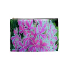 Hot Pink And White Peppermint Twist Garden Phlox Cosmetic Bag (medium)