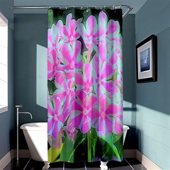 Hot Pink And White Peppermint Twist Garden Phlox Shower Curtain 36  X 72  (stall)  by myrubiogarden