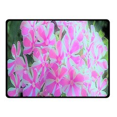 Hot Pink And White Peppermint Twist Garden Phlox Double Sided Fleece Blanket (small)  by myrubiogarden