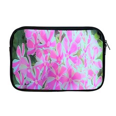 Hot Pink And White Peppermint Twist Garden Phlox Apple Macbook Pro 17  Zipper Case by myrubiogarden