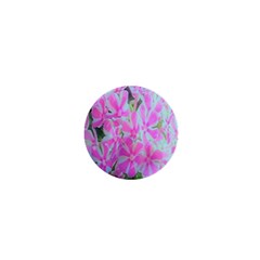 Hot Pink And White Peppermint Twist Garden Phlox 1  Mini Buttons by myrubiogarden