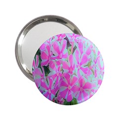 Hot Pink And White Peppermint Twist Garden Phlox 2 25  Handbag Mirrors by myrubiogarden