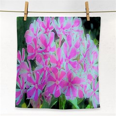 Hot Pink And White Peppermint Twist Garden Phlox Face Towel by myrubiogarden