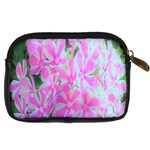 Hot Pink And White Peppermint Twist Garden Phlox Digital Camera Leather Case Back