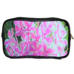 Hot Pink And White Peppermint Twist Garden Phlox Toiletries Bag (two Sides) by myrubiogarden