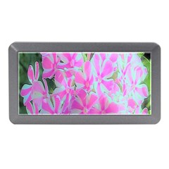 Hot Pink And White Peppermint Twist Garden Phlox Memory Card Reader (mini) by myrubiogarden