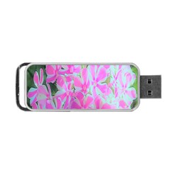 Hot Pink And White Peppermint Twist Garden Phlox Portable Usb Flash (one Side) by myrubiogarden