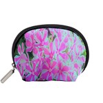 Hot Pink And White Peppermint Twist Garden Phlox Accessory Pouch (Small) Front