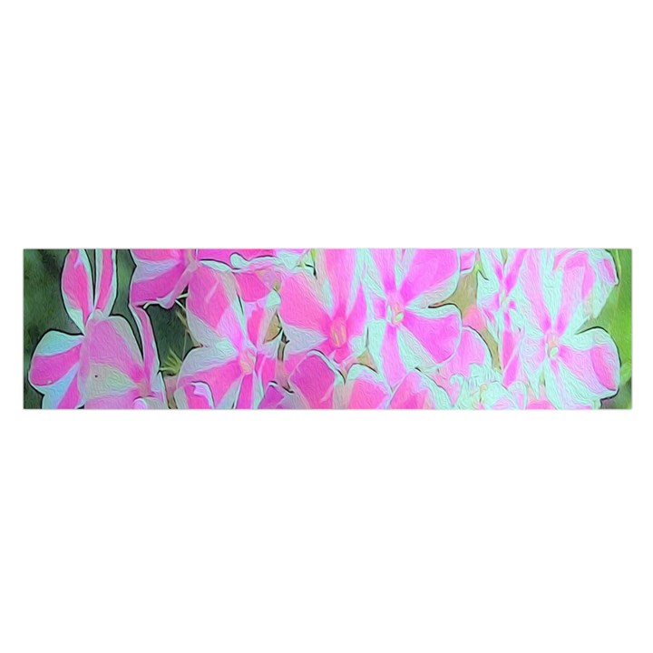 Hot Pink And White Peppermint Twist Garden Phlox Satin Scarf (Oblong)