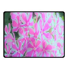 Hot Pink And White Peppermint Twist Garden Phlox Fleece Blanket (small) by myrubiogarden