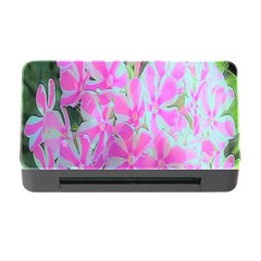 Hot Pink And White Peppermint Twist Garden Phlox Memory Card Reader With Cf by myrubiogarden