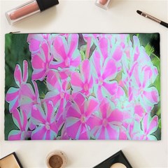 Hot Pink And White Peppermint Twist Garden Phlox Cosmetic Bag (xxl) by myrubiogarden