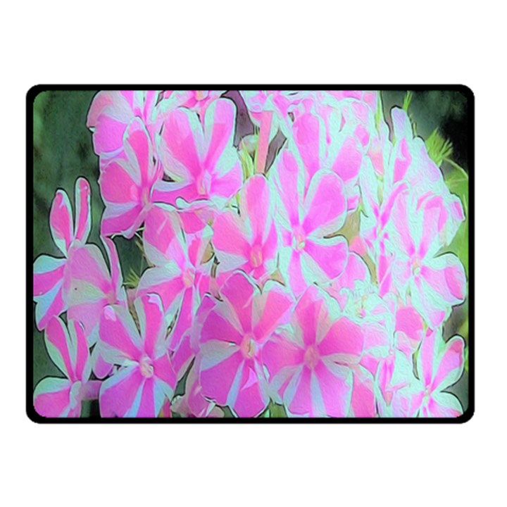 Hot Pink And White Peppermint Twist Garden Phlox Double Sided Fleece Blanket (Small) 