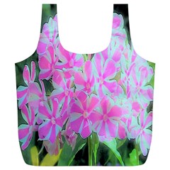 Hot Pink And White Peppermint Twist Garden Phlox Full Print Recycle Bag (xl) by myrubiogarden