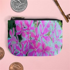 Hot Pink And White Peppermint Twist Garden Phlox Mini Coin Purse by myrubiogarden