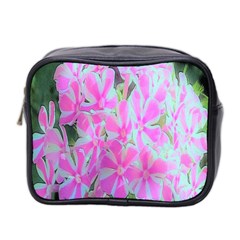 Hot Pink And White Peppermint Twist Garden Phlox Mini Toiletries Bag (two Sides) by myrubiogarden