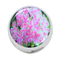 Hot Pink And White Peppermint Twist Garden Phlox 4-port Usb Hub (two Sides) by myrubiogarden