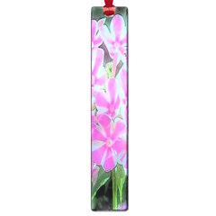 Hot Pink And White Peppermint Twist Garden Phlox Large Book Marks by myrubiogarden