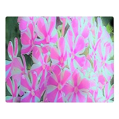 Hot Pink And White Peppermint Twist Garden Phlox Double Sided Flano Blanket (large)  by myrubiogarden