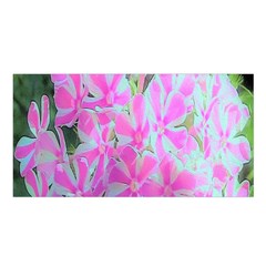 Hot Pink And White Peppermint Twist Garden Phlox Satin Shawl by myrubiogarden