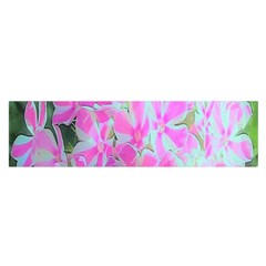 Hot Pink And White Peppermint Twist Garden Phlox Satin Scarf (oblong) by myrubiogarden