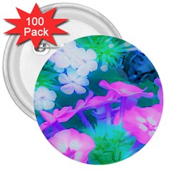 Pink, Green, Blue And White Garden Phlox Flowers 3  Buttons (100 Pack)  by myrubiogarden