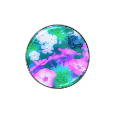 Pink, Green, Blue And White Garden Phlox Flowers Hat Clip Ball Marker by myrubiogarden