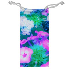 Pink, Green, Blue And White Garden Phlox Flowers Jewelry Bag