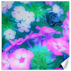 Pink, Green, Blue And White Garden Phlox Flowers Canvas 20  X 20  by myrubiogarden