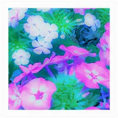 Pink, Green, Blue And White Garden Phlox Flowers Medium Glasses Cloth (2-side) by myrubiogarden