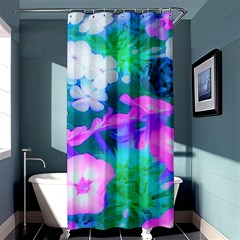 Pink, Green, Blue And White Garden Phlox Flowers Shower Curtain 36  X 72  (stall)  by myrubiogarden