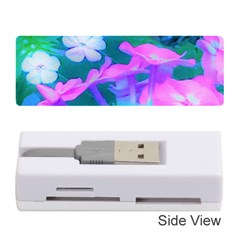 Pink, Green, Blue And White Garden Phlox Flowers Memory Card Reader (stick) by myrubiogarden