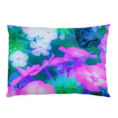 Pink, Green, Blue And White Garden Phlox Flowers Pillow Case (two Sides) by myrubiogarden