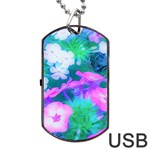 Pink, Green, Blue And White Garden Phlox Flowers Dog Tag USB Flash (Two Sides) Front