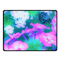 Pink, Green, Blue And White Garden Phlox Flowers Double Sided Fleece Blanket (small)  by myrubiogarden