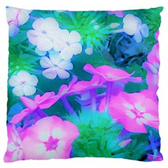 Pink, Green, Blue And White Garden Phlox Flowers Standard Flano Cushion Case (one Side) by myrubiogarden