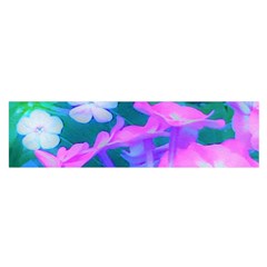 Pink, Green, Blue And White Garden Phlox Flowers Satin Scarf (oblong) by myrubiogarden