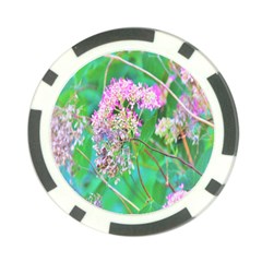 Invincibelle Spirit Hot Pink Hydrangeas On Aqua Green Poker Chip Card Guard by myrubiogarden