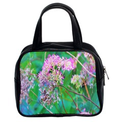 Invincibelle Spirit Hot Pink Hydrangeas On Aqua Green Classic Handbag (two Sides) by myrubiogarden