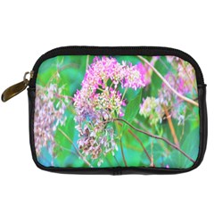 Invincibelle Spirit Hot Pink Hydrangeas On Aqua Green Digital Camera Leather Case by myrubiogarden