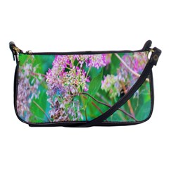 Invincibelle Spirit Hot Pink Hydrangeas On Aqua Green Shoulder Clutch Bag by myrubiogarden