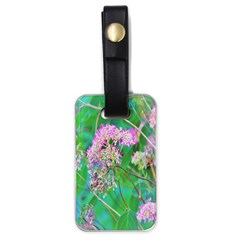 Invincibelle Spirit Hot Pink Hydrangeas On Aqua Green Luggage Tags (one Side)  by myrubiogarden