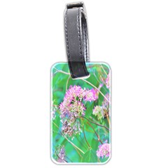 Invincibelle Spirit Hot Pink Hydrangeas On Aqua Green Luggage Tags (two Sides) by myrubiogarden