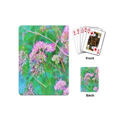 Invincibelle Spirit Hot Pink Hydrangeas On Aqua Green Playing Cards (mini)