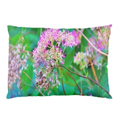 Invincibelle Spirit Hot Pink Hydrangeas On Aqua Green Pillow Case (two Sides) by myrubiogarden