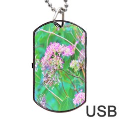 Invincibelle Spirit Hot Pink Hydrangeas On Aqua Green Dog Tag Usb Flash (two Sides) by myrubiogarden